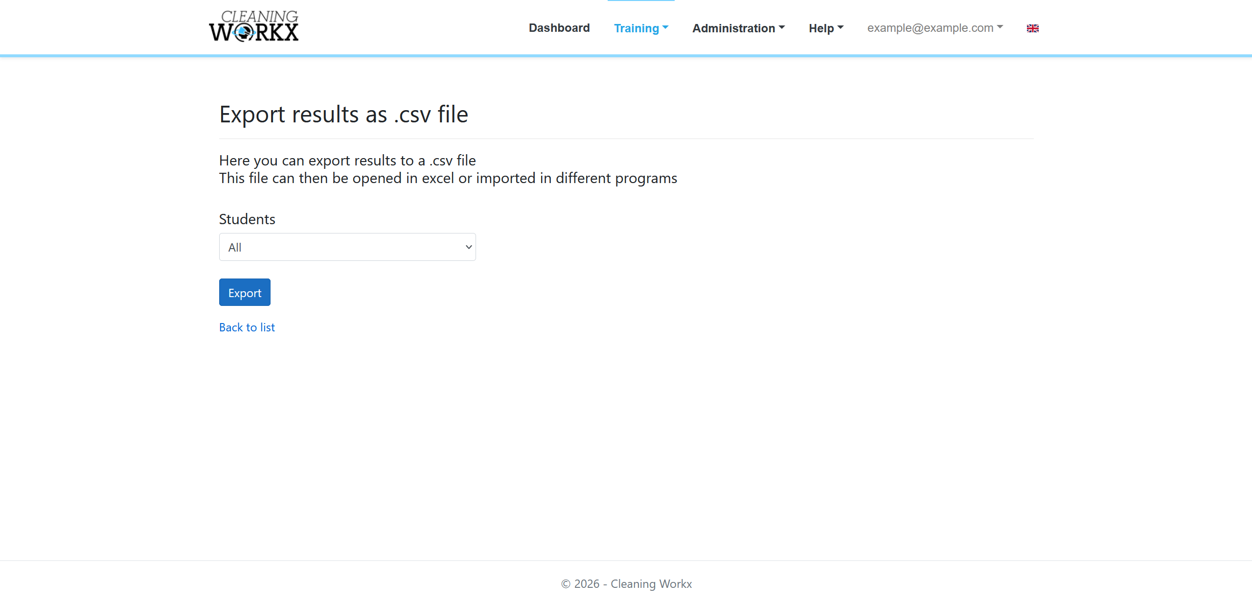 Export results step 2