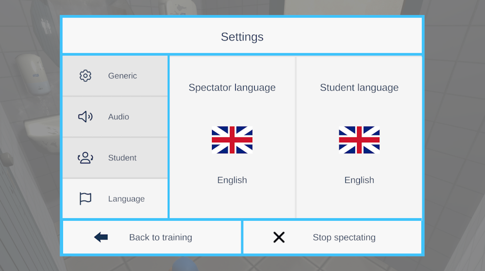 Spectator language settings
